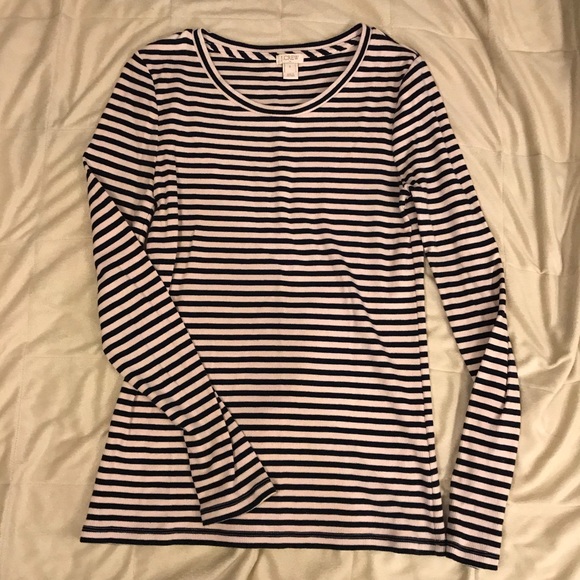 J. Crew Factory Tops - J. Crew long sleeve striped tee - size small